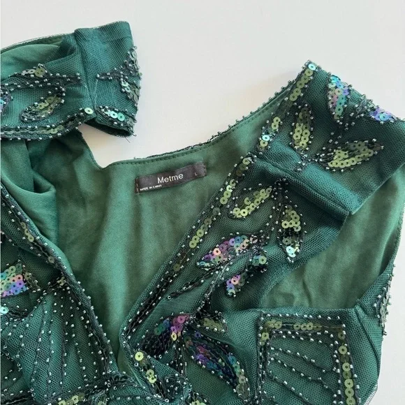 Metme 1920s Flapper Dress Sequins Art Deco Fringed Sleeveless Gatsby Size L - Picture 5 of 9